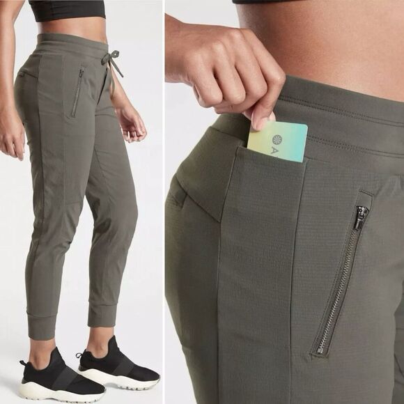Athleta Trekkie North Jogger Mountain Olive Size 12 Large Hiking Athleisure NWT - Picture 2 of 10